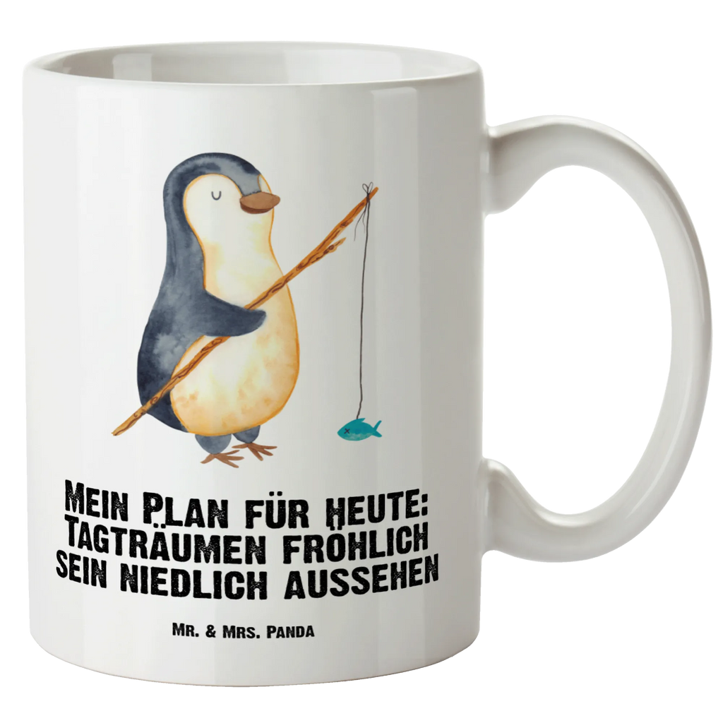 XL Tasse Pinguin Angler XL Tasse, Große Tasse, Grosse Kaffeetasse, XL Becher, XL Teetasse, spülmaschinenfest, Jumbo Tasse, Groß, Pinguin, Pinguine, Angeln, Angler, Tagträume, Hobby, Plan, Planer, Tagesplan, Neustart, Motivation, Geschenk, Freundinnen, Geschenkidee, Urlaub, Wochenende