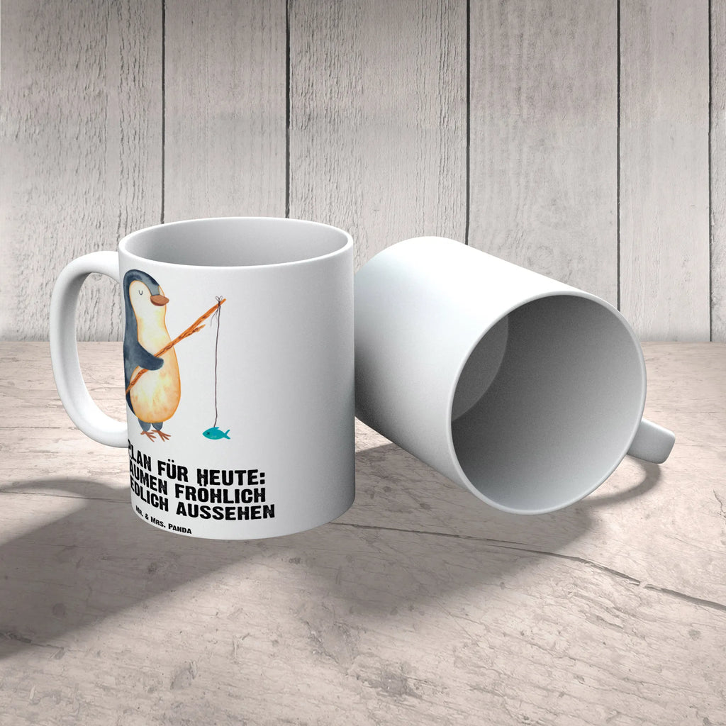 XL Tasse Pinguin Angler XL Tasse, Große Tasse, Grosse Kaffeetasse, XL Becher, XL Teetasse, spülmaschinenfest, Jumbo Tasse, Groß, Pinguin, Pinguine, Angeln, Angler, Tagträume, Hobby, Plan, Planer, Tagesplan, Neustart, Motivation, Geschenk, Freundinnen, Geschenkidee, Urlaub, Wochenende