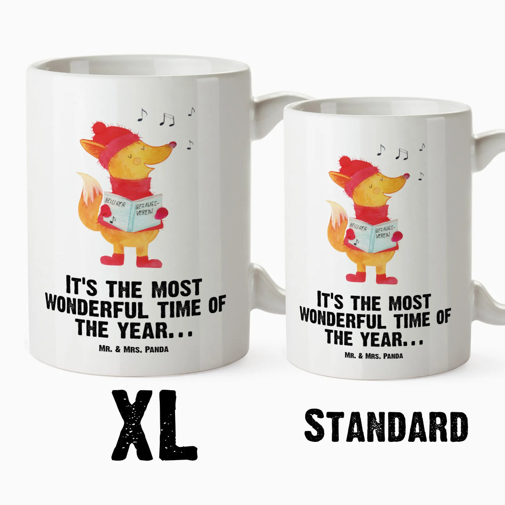 XL Tasse Fuchs Sänger XL Tasse, Große Tasse, Grosse Kaffeetasse, XL Becher, XL Teetasse, spülmaschinenfest, Jumbo Tasse, Groß, Winter, Weihnachten, Weihnachtsdeko, Nikolaus, Advent, Heiligabend, Wintermotiv, Fuchs, Füchse, Sänger, Geschenk Sänger, Singen, Weihnachtslieder