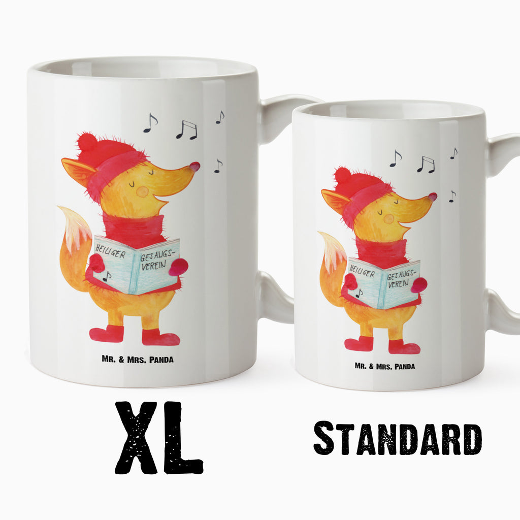 XL Tasse Fuchs Sänger XL Tasse, Große Tasse, Grosse Kaffeetasse, XL Becher, XL Teetasse, spülmaschinenfest, Jumbo Tasse, Groß, Winter, Weihnachten, Weihnachtsdeko, Nikolaus, Advent, Heiligabend, Wintermotiv, Fuchs, Füchse, Sänger, Geschenk Sänger, Singen, Weihnachtslieder