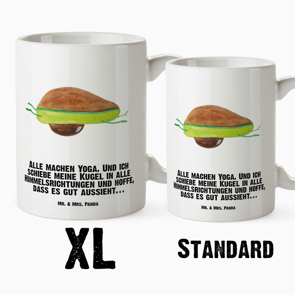 XL Tasse Avocado Yoga XL Tasse, Große Tasse, Grosse Kaffeetasse, XL Becher, XL Teetasse, spülmaschinenfest, Jumbo Tasse, Groß, Avocado, Veggie, Vegan, Gesund, Avocado Yoga Vegan