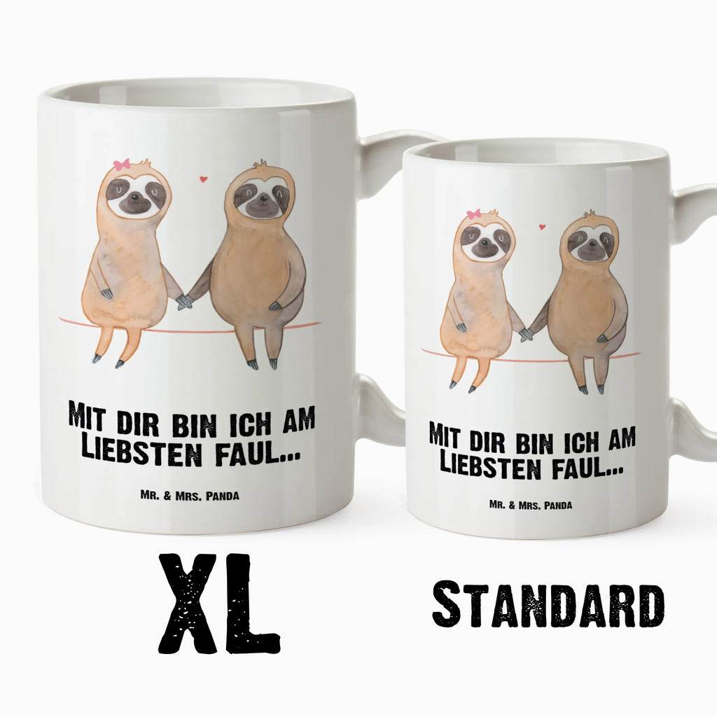 XL Tasse Faultier Pärchen XL Tasse, Große Tasse, Grosse Kaffeetasse, XL Becher, XL Teetasse, spülmaschinenfest, Jumbo Tasse, Groß, Faultier, Faultier Geschenk, Faultier Deko, Faultiere, faul, Lieblingstier, Liebe, Liebespaar, Faultierliebe, Faultierpärchen, verliebt, verlobt, gemeinsam, relaxen, Pärchen, Beziehung, Langsamkeit