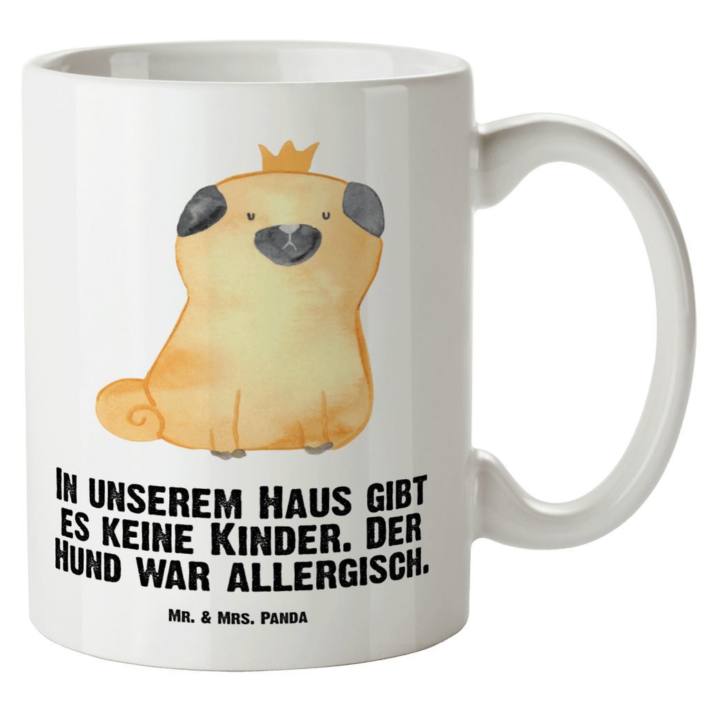 XL Tasse Mops Krone XL Tasse, Große Tasse, Grosse Kaffeetasse, XL Becher, XL Teetasse, spülmaschinenfest, Jumbo Tasse, Groß, Hund, Hundemotiv, Haustier, Hunderasse, Tierliebhaber, Hundebesitzer, Sprüche, Mops, allergisch, kinderlos, Hausregel, Hundebesitzer. Spruch, lustig