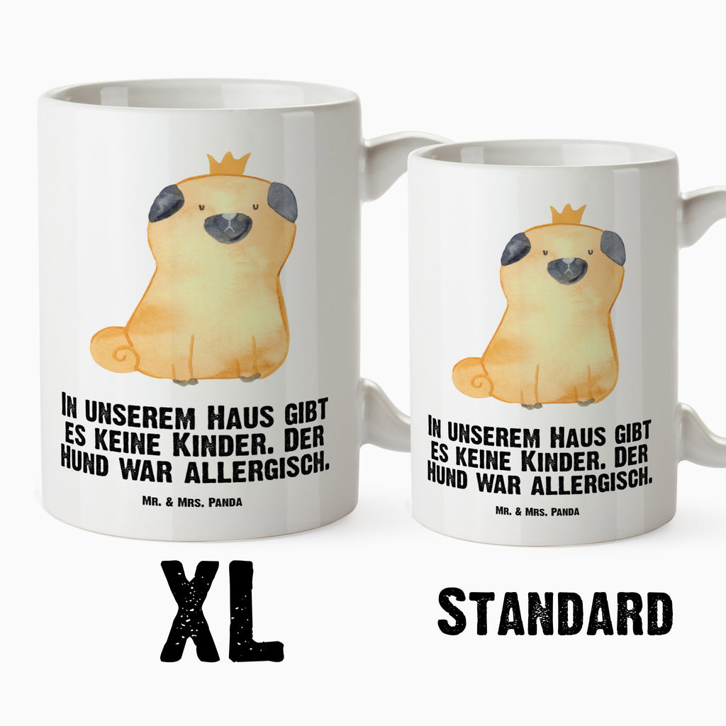 XL Tasse Mops Krone XL Tasse, Große Tasse, Grosse Kaffeetasse, XL Becher, XL Teetasse, spülmaschinenfest, Jumbo Tasse, Groß, Hund, Hundemotiv, Haustier, Hunderasse, Tierliebhaber, Hundebesitzer, Sprüche, Mops, allergisch, kinderlos, Hausregel, Hundebesitzer. Spruch, lustig