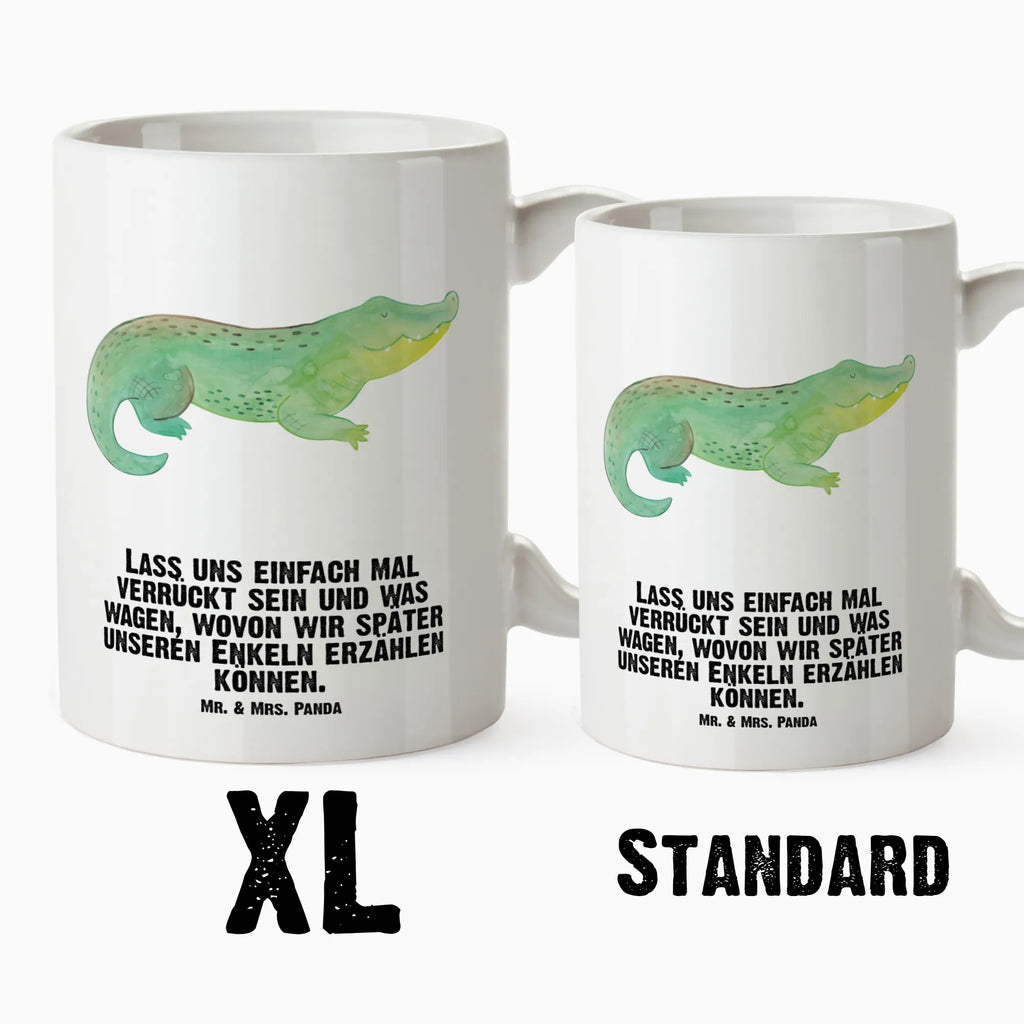 XL Tasse Krokodil XL Tasse, Große Tasse, Grosse Kaffeetasse, XL Becher, XL Teetasse, spülmaschinenfest, Jumbo Tasse, Groß, Meerestiere, Meer, Urlaub, Krokodil, Krokodile, verrückt sein, spontan sein, Abenteuerlust, Reiselust, Freundin, beste Freundin, Lieblingsmensch