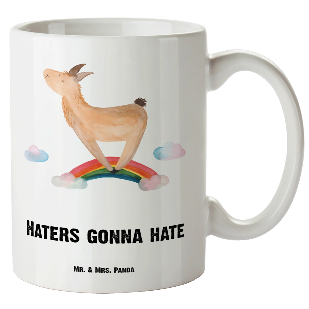 XL Tasse Lama Regenbogen XL Tasse, Große Tasse, Grosse Kaffeetasse, XL Becher, XL Teetasse, spülmaschinenfest, Jumbo Tasse, Groß, Lama, Alpaka, Lamas, Regenbogen, Haters gonna hate, Haters, Selbstständig, Außenseiter, Schule, Abi, Hobby, Wolkenland, Freiheit