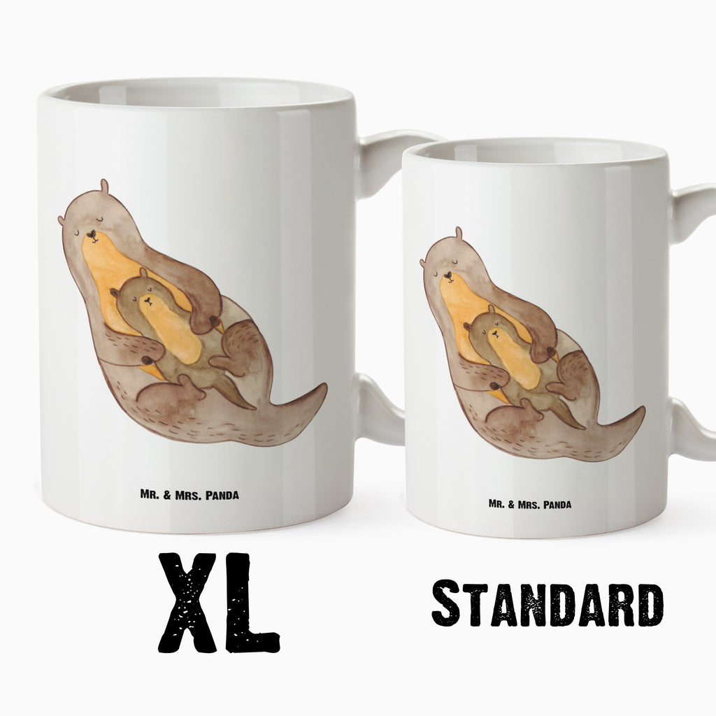 XL Tasse Otter mit Kind XL Tasse, Große Tasse, Grosse Kaffeetasse, XL Becher, XL Teetasse, spülmaschinenfest, Jumbo Tasse, Groß, Otter, Fischotter, Seeotter, Otter Seeotter See Otter