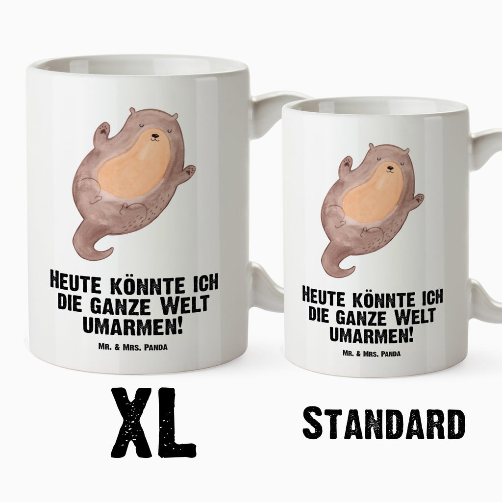 XL Tasse Otter Umarmen XL Tasse, Große Tasse, Grosse Kaffeetasse, XL Becher, XL Teetasse, spülmaschinenfest, Jumbo Tasse, Groß, Otter, Fischotter, Seeotter, Otter Seeotter See Otter