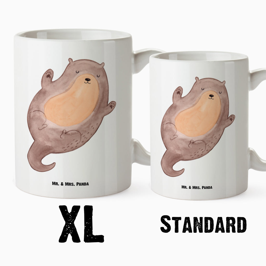 XL Tasse Otter Umarmen XL Tasse, Große Tasse, Grosse Kaffeetasse, XL Becher, XL Teetasse, spülmaschinenfest, Jumbo Tasse, Groß, Otter, Fischotter, Seeotter, Otter Seeotter See Otter