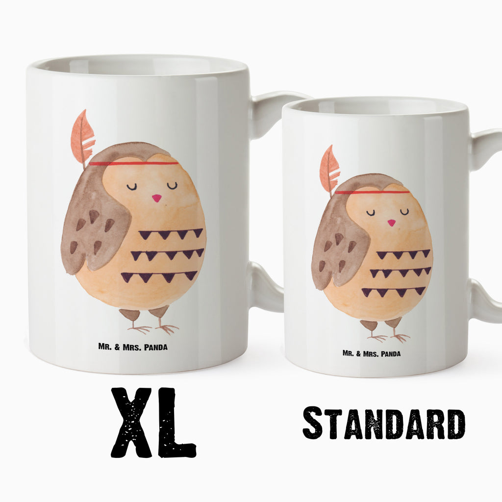 XL Tasse Eule Federschmuck XL Tasse, Große Tasse, Grosse Kaffeetasse, XL Becher, XL Teetasse, spülmaschinenfest, Jumbo Tasse, Groß, Eule, Eule Deko, Owl, Das Leben ist ein Abenteuer, Reisespruch, Federschmuck, Dekoration