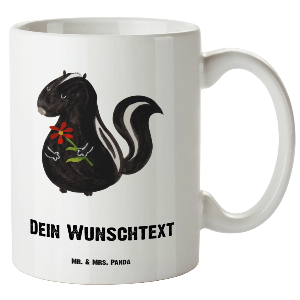 Personalisierte XL Tasse Stinktier Blume Personalisierte XL Tasse, Personalisierte Große Tasse, Personalisierte Grosse Kaffeetasse, PErsonalisierter XL Becher, XL Teetasse mit Namen, XL Becher mit Namen, spülmaschinenfest, Jumbo Tasse, Groß, Personalisiert, XL Tasse mit Namen, XL Namenstasse, Jumbo Namenstasse, Stinktier, Skunk, Wildtier, Raubtier, Stinker, Stinki, Tagträumer, verträumt, Dreams, Träume