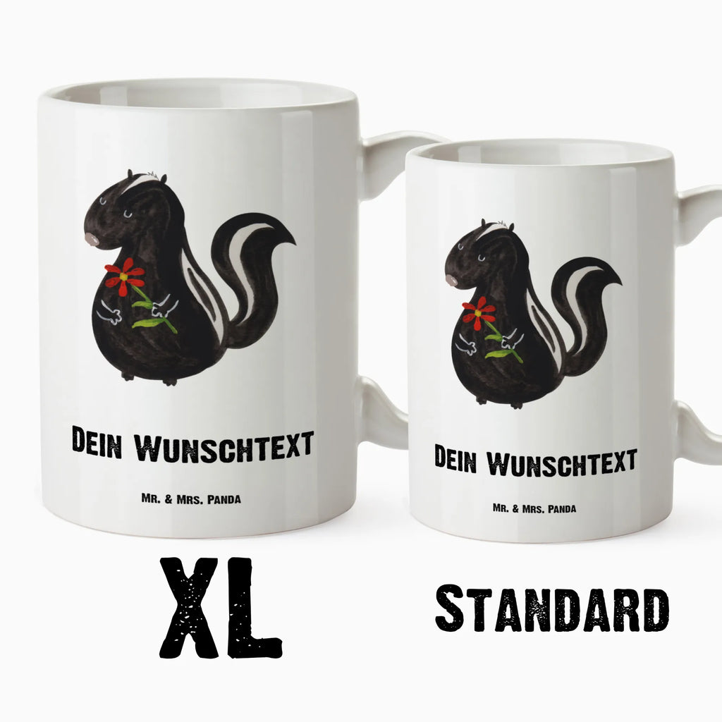 Personalisierte XL Tasse Stinktier Blume Personalisierte XL Tasse, Personalisierte Große Tasse, Personalisierte Grosse Kaffeetasse, PErsonalisierter XL Becher, XL Teetasse mit Namen, XL Becher mit Namen, spülmaschinenfest, Jumbo Tasse, Groß, Personalisiert, XL Tasse mit Namen, XL Namenstasse, Jumbo Namenstasse, Stinktier, Skunk, Wildtier, Raubtier, Stinker, Stinki, Tagträumer, verträumt, Dreams, Träume