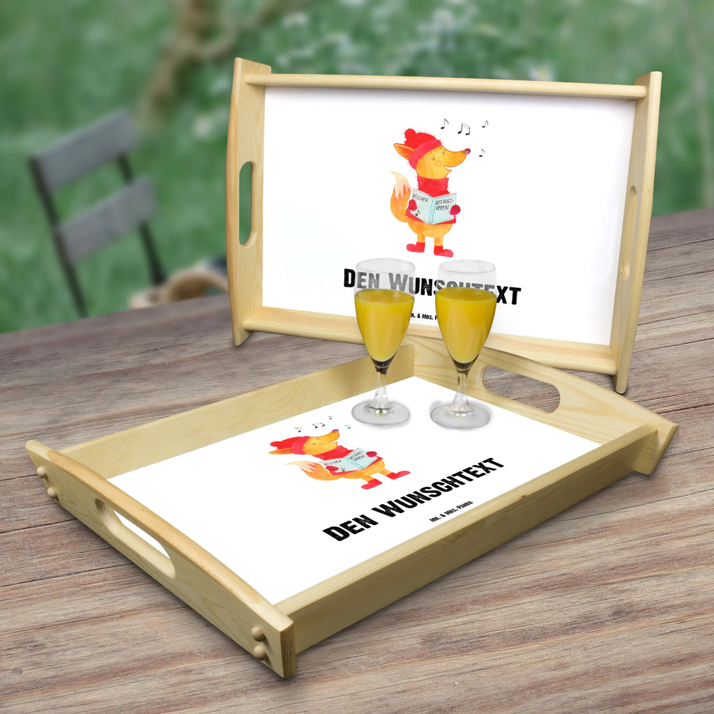 Personalisiertes Serviertablett Fuchs Sänger Personalisiertes Serviertablett, Personalisiertes Tablett, Personalisiertes Holztablett, Personalisiertes Küchentablett, Personalisiertes Dekotablett, Personalisiertes Frühstückstablett, Serviertablett mit Namen, Tablett mit Namen, Winter, Weihnachten, Weihnachtsdeko, Nikolaus, Advent, Heiligabend, Wintermotiv, Fuchs, Füchse, Sänger, Geschenk Sänger, Singen, Weihnachtslieder