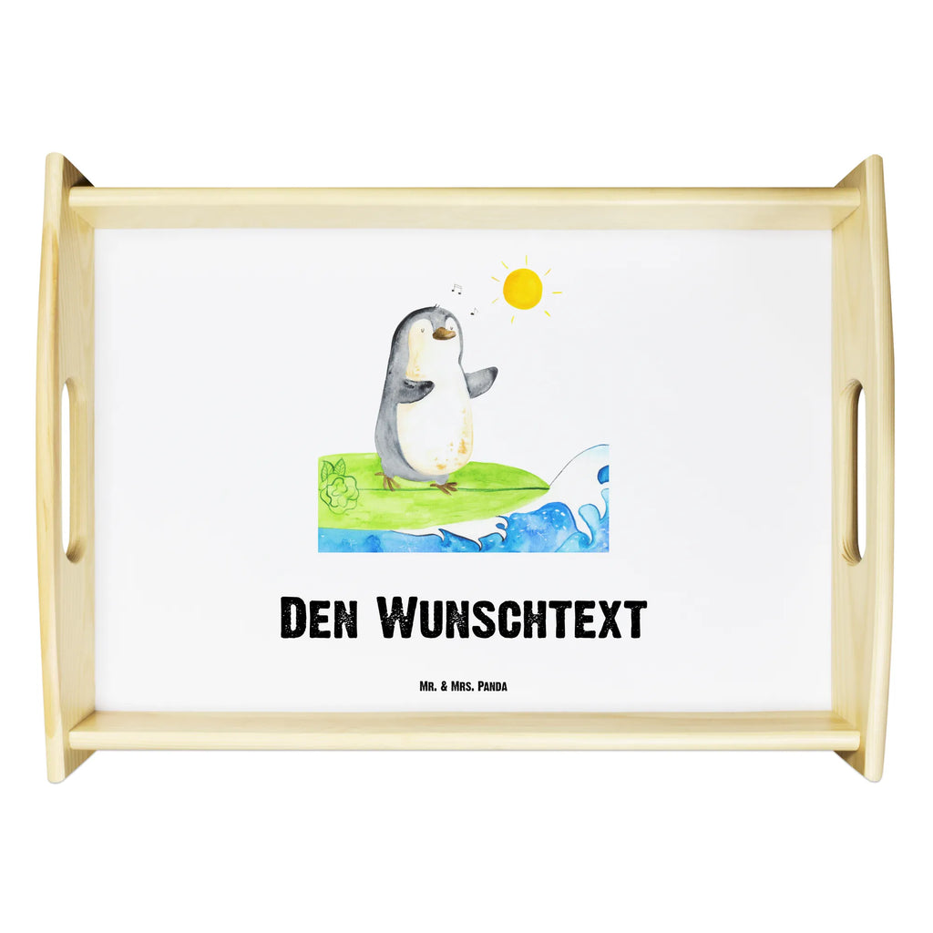 Personalisiertes Serviertablett Pinguin Surfer Personalisiertes Serviertablett, Personalisiertes Tablett, Personalisiertes Holztablett, Personalisiertes Küchentablett, Personalisiertes Dekotablett, Personalisiertes Frühstückstablett, Serviertablett mit Namen, Tablett mit Namen, Pinguin, Pinguine, surfen, Surfer, Hawaii, Urlaub, Wellen, Wellen reiten, Portugal