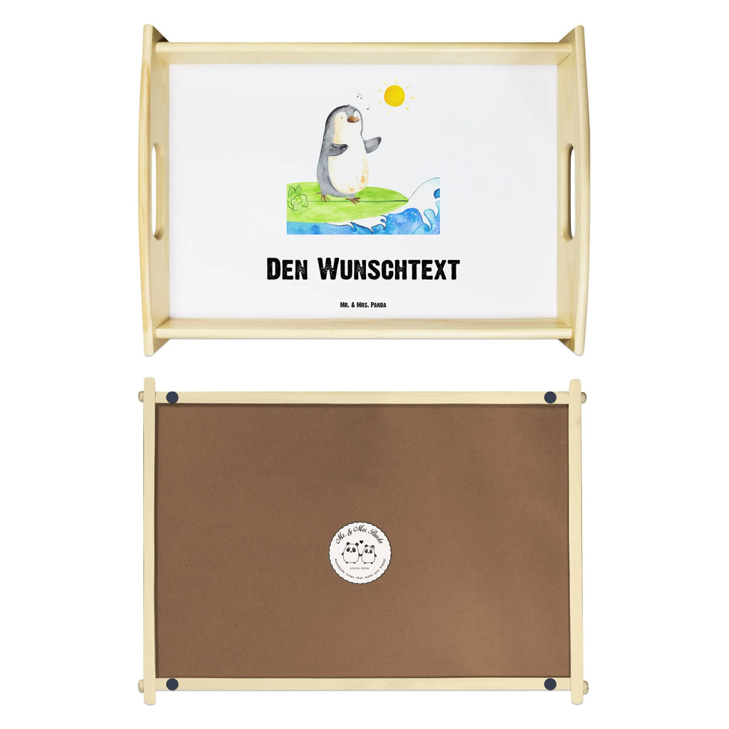 Personalisiertes Serviertablett Pinguin Surfer Personalisiertes Serviertablett, Personalisiertes Tablett, Personalisiertes Holztablett, Personalisiertes Küchentablett, Personalisiertes Dekotablett, Personalisiertes Frühstückstablett, Serviertablett mit Namen, Tablett mit Namen, Pinguin, Pinguine, surfen, Surfer, Hawaii, Urlaub, Wellen, Wellen reiten, Portugal