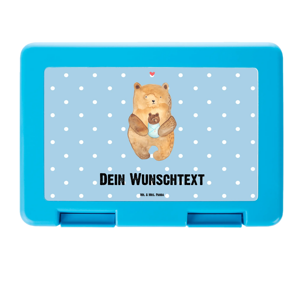 Personalisierte Brotdose Bär mit Baby Brotdose personalisiert, Brotbox, Snackbox, Lunch box, Butterbrotdose, Brotzeitbox, Bär, Teddy, Teddybär, Eltern, Mutter, Baby, Taufe, Geburt, Nichte, Neffe, Enkel, Enkelin, Täufling, Geburtstag, Glückwunsch