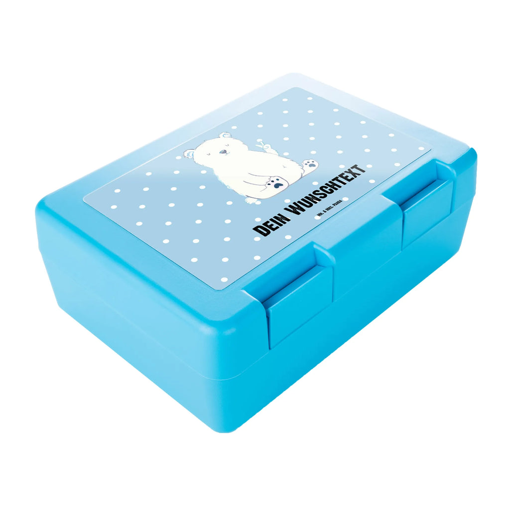 Personalisierte Brotdose Eisbär Faul Brotdose personalisiert, Brotbox, Snackbox, Lunch box, Butterbrotdose, Brotzeitbox, Bär, Teddy, Teddybär, Eisbär, Nordpol, Faul, Entspannen, Relaxen, Büro, Arbeit, Bürojob, Arbeitsplatz, Homeoffice