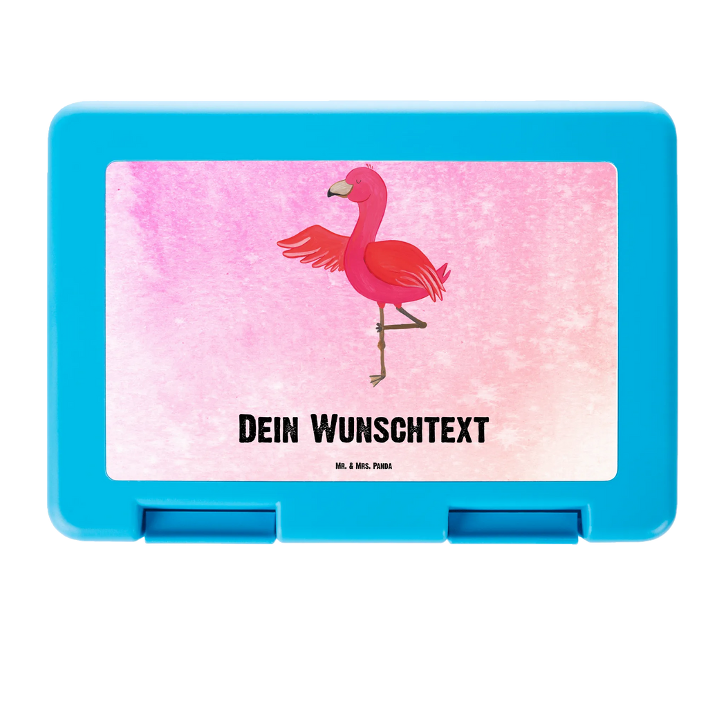 Personalisierte Brotdose Flamingo Yoga Brotdose personalisiert, Brotbox, Snackbox, Lunch box, Butterbrotdose, Brotzeitbox, Flamingo, Vogel, Yoga, Namaste, Achtsamkeit, Yoga-Übung, Entspannung, Ärger, Aufregen, Tiefenentspannung