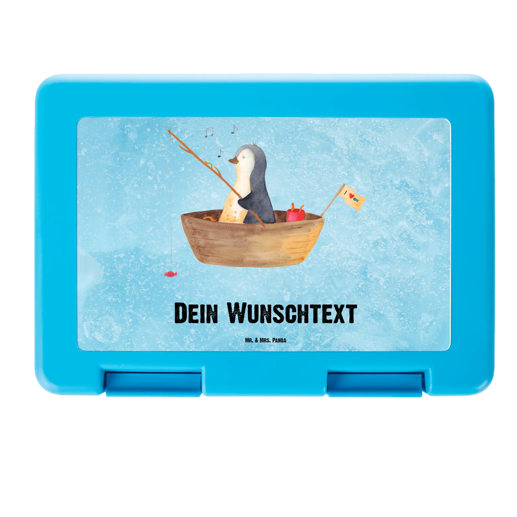 Personalisierte Brotdose Pinguin Angelboot Brotdose personalisiert, Brotbox, Snackbox, Lunch box, Butterbrotdose, Brotzeitbox, Pinguin, Pinguine, Angeln, Boot, Angelboot, Lebenslust, Leben, genießen, Motivation, Neustart, Neuanfang, Trennung, Scheidung, Geschenkidee Liebeskummer