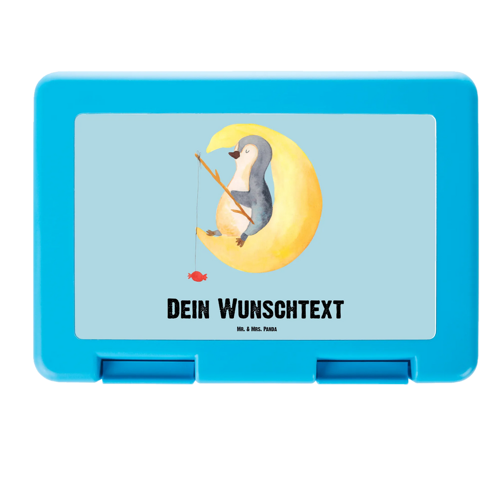 Personalisierte Brotdose Pinguin Mond Brotdose personalisiert, Brotbox, Snackbox, Lunch box, Butterbrotdose, Brotzeitbox, Pinguin, Pinguine, Spruch, schlafen, Nachtruhe, Einschlafen, Schlafzimmer, Schlafstörungen, Gästezimmer