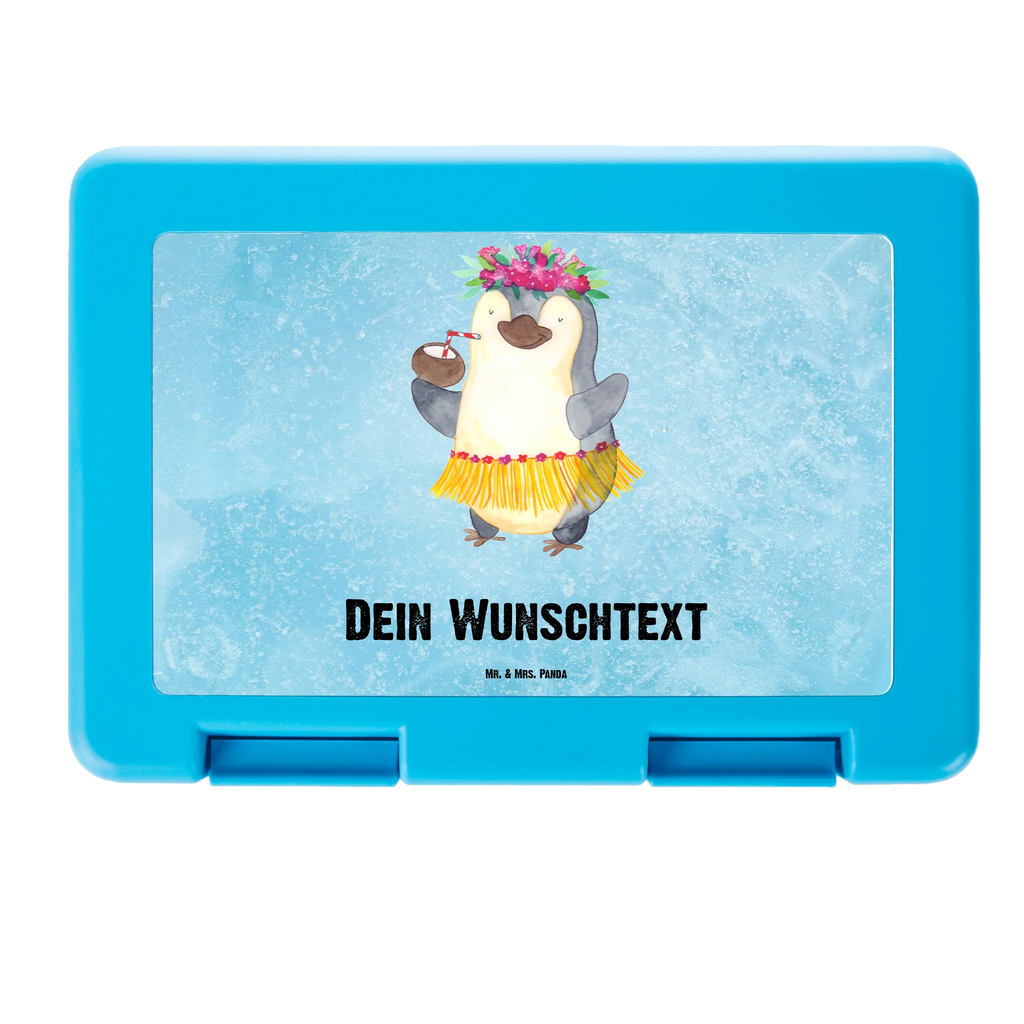 Personalisierte Brotdose Pinguin Kokosnuss Brotdose personalisiert, Brotbox, Snackbox, Lunch box, Butterbrotdose, Brotzeitbox, Pinguin, Aloha, Hawaii, Urlaub, Kokosnuss, Pinguine