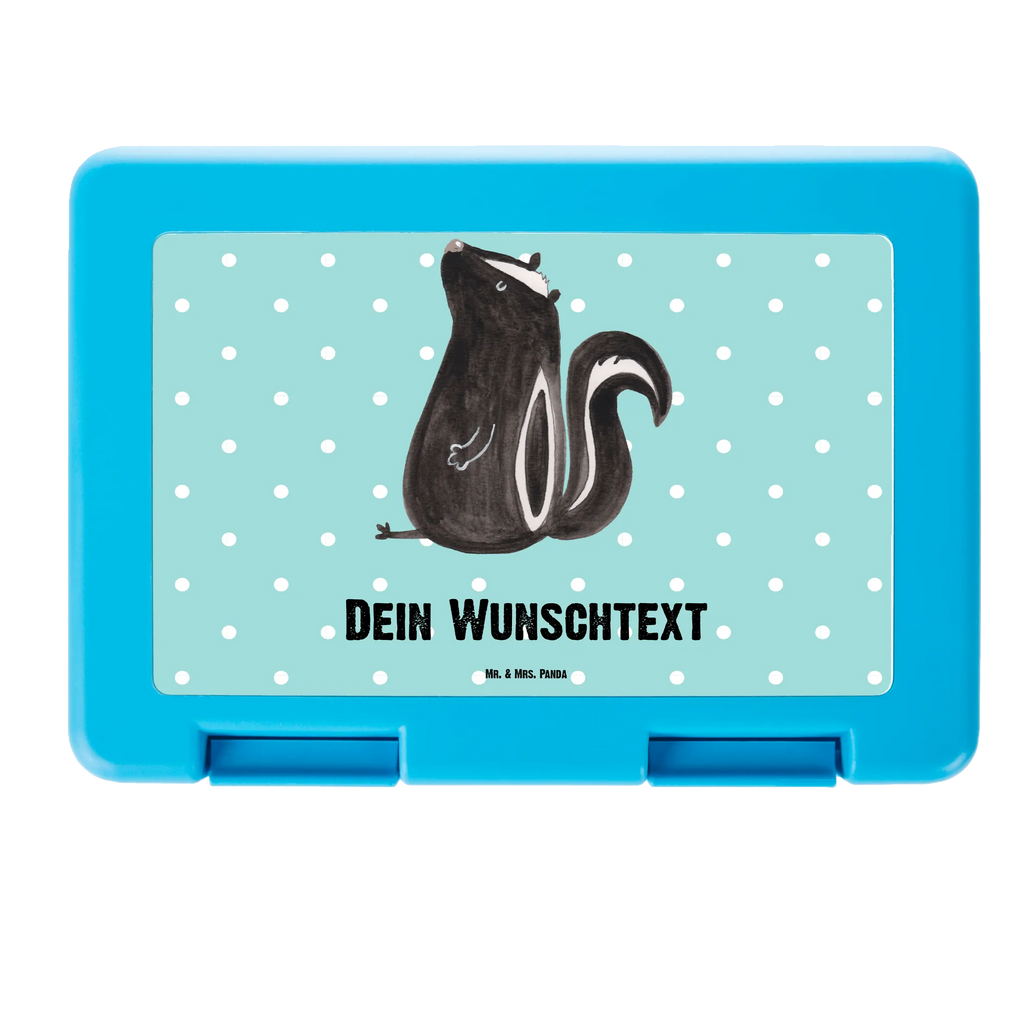 Personalisierte Brotdose Stinktier sitzend Brotdose personalisiert, Brotbox, Snackbox, Lunch box, Butterbrotdose, Brotzeitbox, Stinktier, Skunk, Wildtier, Raubtier, Stinker, Stinki, Spruch, Büro, Recht, Besserwisser