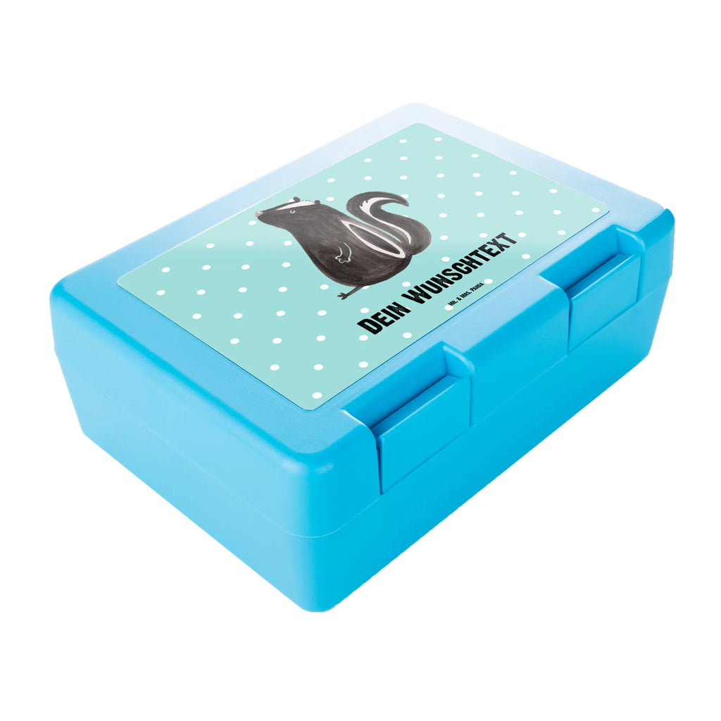 Personalisierte Brotdose Stinktier sitzend Brotdose personalisiert, Brotbox, Snackbox, Lunch box, Butterbrotdose, Brotzeitbox, Stinktier, Skunk, Wildtier, Raubtier, Stinker, Stinki, Spruch, Büro, Recht, Besserwisser