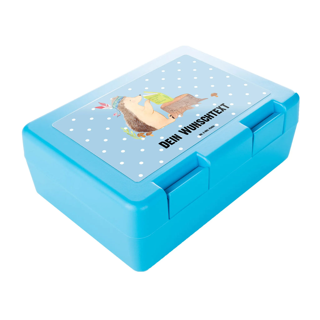 Personalisierte Brotdose Igel Indianer Brotdose personalisiert, Brotbox, Snackbox, Lunch box, Butterbrotdose, Brotzeitbox, Waldtiere, Tiere, Igel, Indianer, Abenteuer, Lagerfeuer, Camping