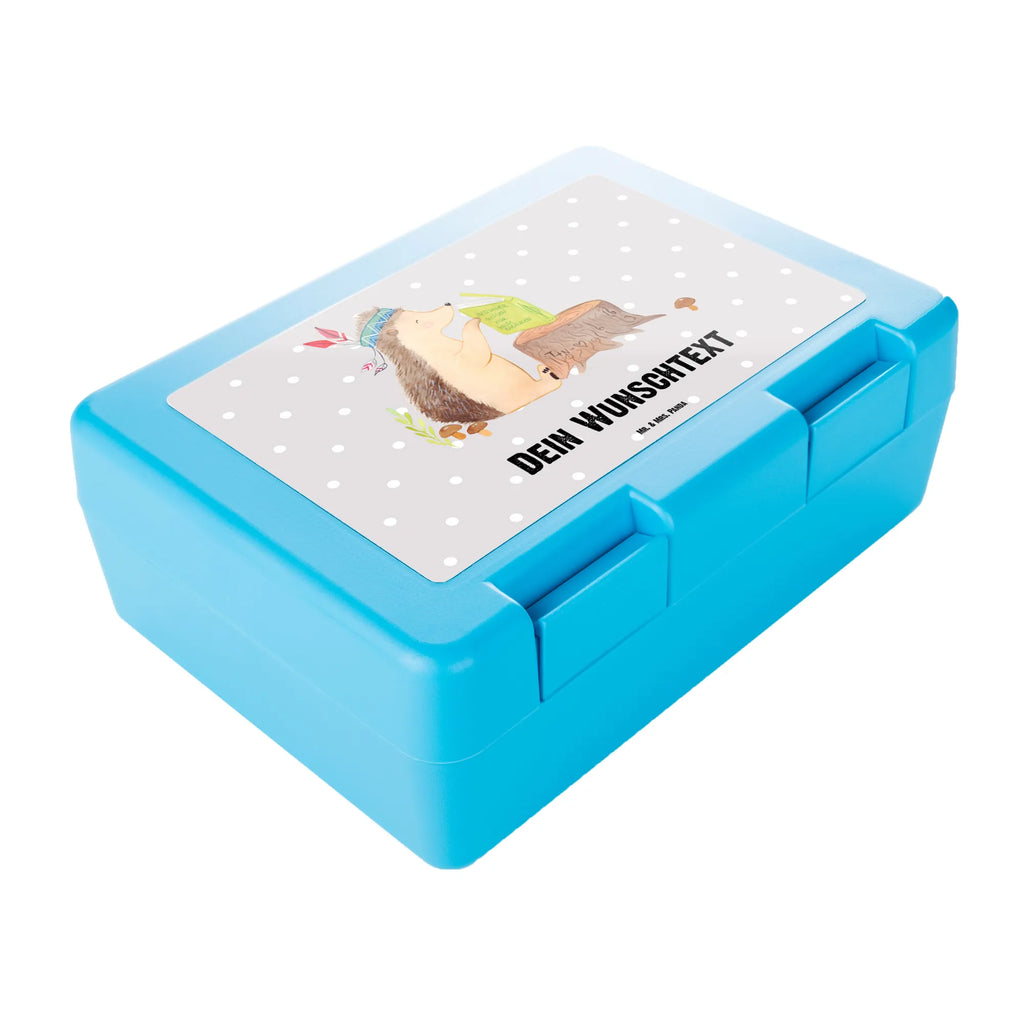 Personalisierte Brotdose Igel Indianer Brotdose personalisiert, Brotbox, Snackbox, Lunch box, Butterbrotdose, Brotzeitbox, Waldtiere, Tiere, Igel, Indianer, Abenteuer, Lagerfeuer, Camping