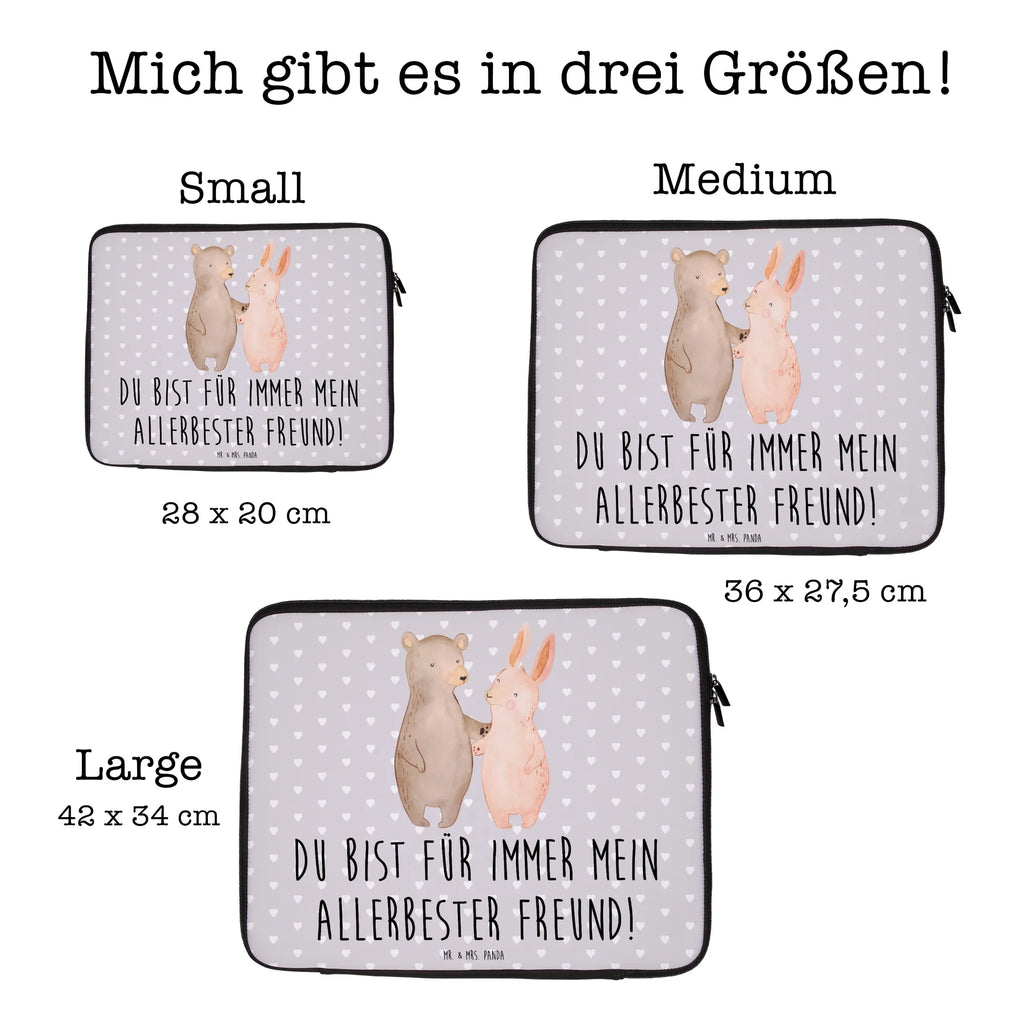 Notebook Tasche Bär und Hase Umarmen Notebook Tasche, Laptop, Computertasche, Tasche, Notebook-Tasche, Notebook-Reisehülle, Notebook Schutz, Liebe, Partner, Freund, Freundin, Ehemann, Ehefrau, Heiraten, Verlobung, Heiratsantrag, Liebesgeschenk, Jahrestag, Hocheitstag, Freunde, bester Freund, Hase, Bär, Bärchen, best friends