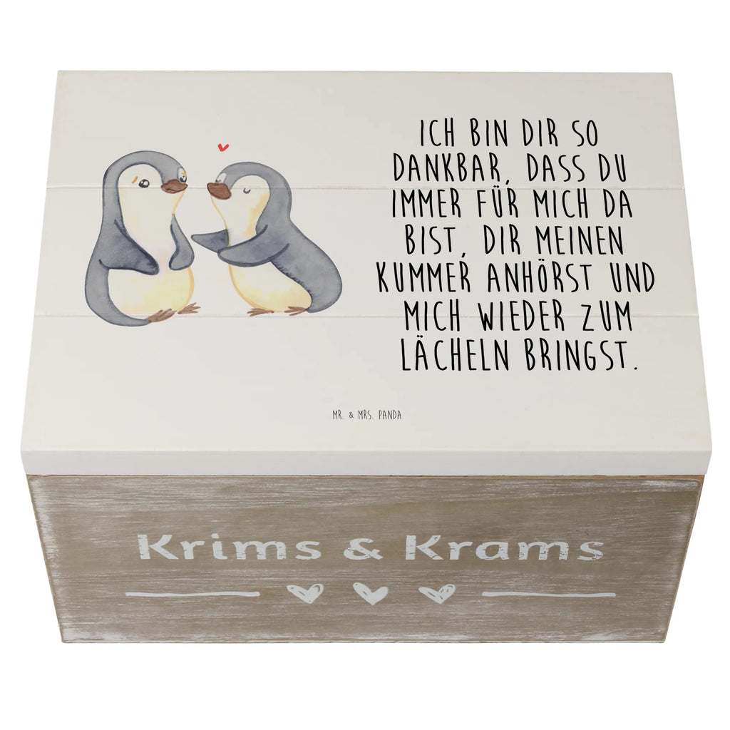 Holzkiste Pinguine trösten Holzkiste, Kiste, Schatzkiste, Truhe, Schatulle, XXL, Erinnerungsbox, Erinnerungskiste, Dekokiste, Aufbewahrungsbox, Geschenkbox, Geschenkdose, Liebe, Partner, Freund, Freundin, Ehemann, Ehefrau, Heiraten, Verlobung, Heiratsantrag, Liebesgeschenk, Jahrestag, Hocheitstag, Valentinstag, Geschenk für Frauen, Hochzeitstag, Mitbringsel, Geschenk für Freundin, Geschenk für Partner, Liebesbeweis, für Männer, für Ehemann