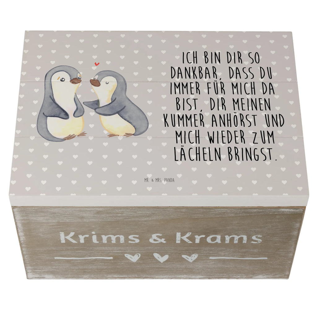 Holzkiste Pinguine trösten Holzkiste, Kiste, Schatzkiste, Truhe, Schatulle, XXL, Erinnerungsbox, Erinnerungskiste, Dekokiste, Aufbewahrungsbox, Geschenkbox, Geschenkdose, Liebe, Partner, Freund, Freundin, Ehemann, Ehefrau, Heiraten, Verlobung, Heiratsantrag, Liebesgeschenk, Jahrestag, Hocheitstag, Valentinstag, Geschenk für Frauen, Hochzeitstag, Mitbringsel, Geschenk für Freundin, Geschenk für Partner, Liebesbeweis, für Männer, für Ehemann