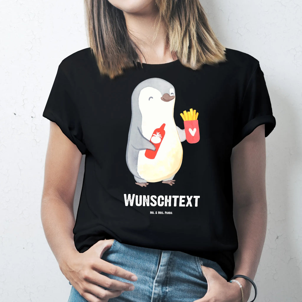 Personalisiertes T-Shirt Pinguin Pommes T-Shirt Personalisiert, T-Shirt mit Namen, T-Shirt mit Aufruck, Männer, Frauen, Liebe, Partner, Freund, Freundin, Ehemann, Ehefrau, Heiraten, Verlobung, Heiratsantrag, Liebesgeschenk, Jahrestag, Hocheitstag, Valentinstag, Geschenk für Frauen, Hochzeitstag, Mitbringsel, Geschenk für Freundin, Geschenk für Partner, Liebesbeweis, für Männer, für Ehemann