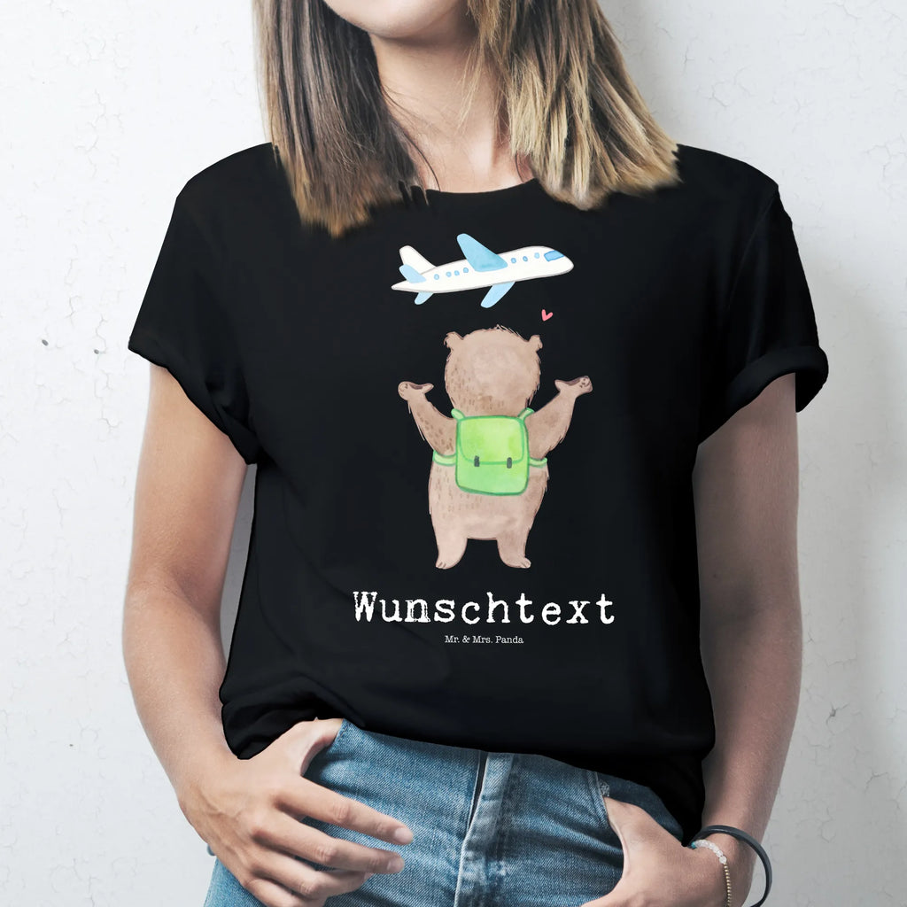 Personalisiertes T-Shirt Bär Flugzeug T-Shirt Personalisiert, T-Shirt mit Namen, T-Shirt mit Aufruck, Männer, Frauen, Liebe, Partner, Freund, Freundin, Ehemann, Ehefrau, Heiraten, Verlobung, Heiratsantrag, Liebesgeschenk, Jahrestag, Hocheitstag, Valentinstag, Geschenk für Frauen, Hochzeitstag, Mitbringsel, Geschenk für Freundin, Geschenk für Partner, Liebesbeweis, für Männer, für Ehemann