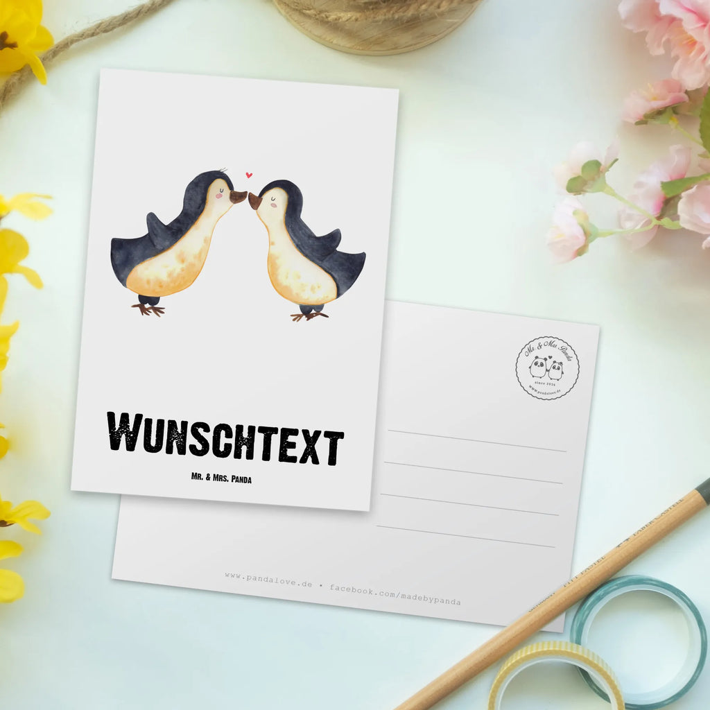 Personalisierte Postkarte Pinguine Kuss Postkarte mit Namen, Postkarte bedrucken, Postkarte mit Wunschtext, Postkarte personalisierbar, Geschenkkarte mit Namen, Grußkarte mit Namen, Karte mit Namen, Einladung mit Namen, Ansichtskarte mit Namen, Geschenkkarte mit Wunschtext, Grußkarte mit Wunschtext, Karte mit Wunschtext, Einladung mit Wunschtext, Ansichtskarte mit Wunschtext, Liebe, Partner, Freund, Freundin, Ehemann, Ehefrau, Heiraten, Verlobung, Heiratsantrag, Liebesgeschenk, Jahrestag, Hocheitstag, Valentinstag, Geschenk für Frauen, Hochzeitstag, Mitbringsel, Geschenk für Freundin, Geschenk für Partner, Liebesbeweis, für Männer, für Ehemann