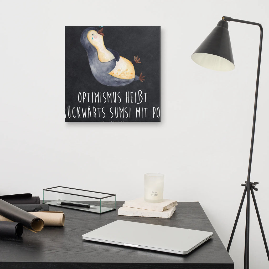 Leinwand Bild Pinguin lachend Leinwand, Bild, Kunstdruck, Wanddeko, Dekoration, Pinguin, Pinguine, lustiger Spruch, Optimismus, Fröhlich, Lachen, Humor, Fröhlichkeit