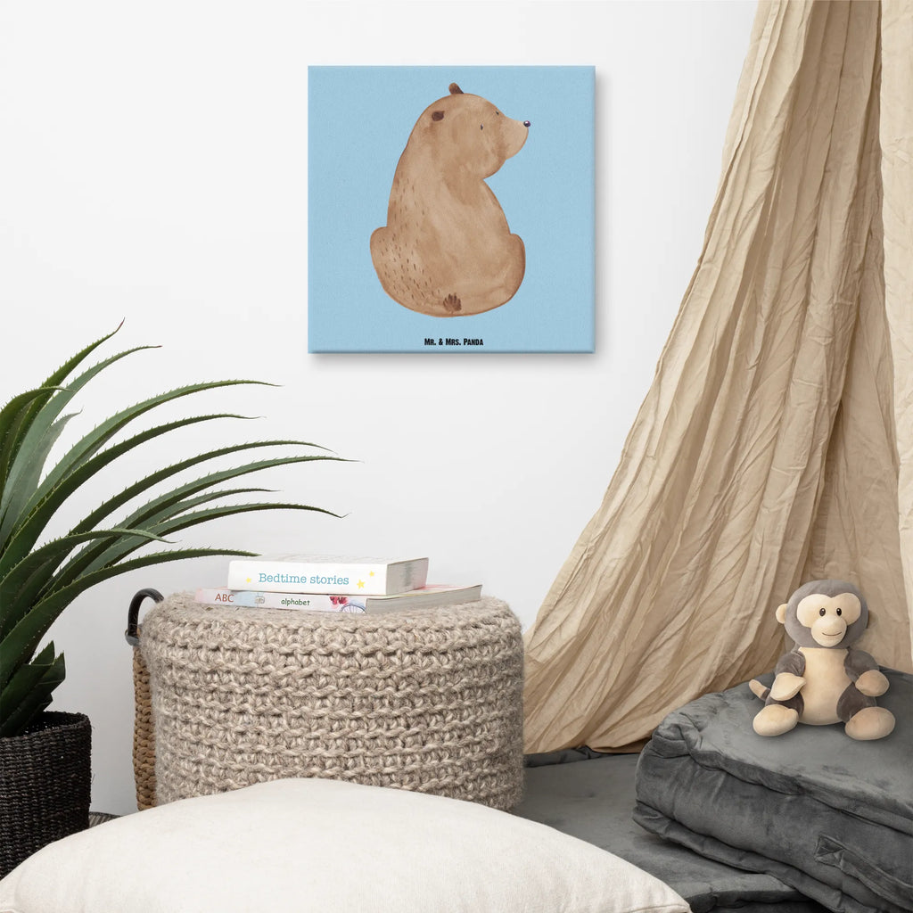 Leinwand Bild Bär Schulterblick Leinwand, Bild, Kunstdruck, Wanddeko, Dekoration, Bär, Teddy, Teddybär, Selbstachtung, Weltansicht, Motivation, Bären, Bärenliebe, Weisheit