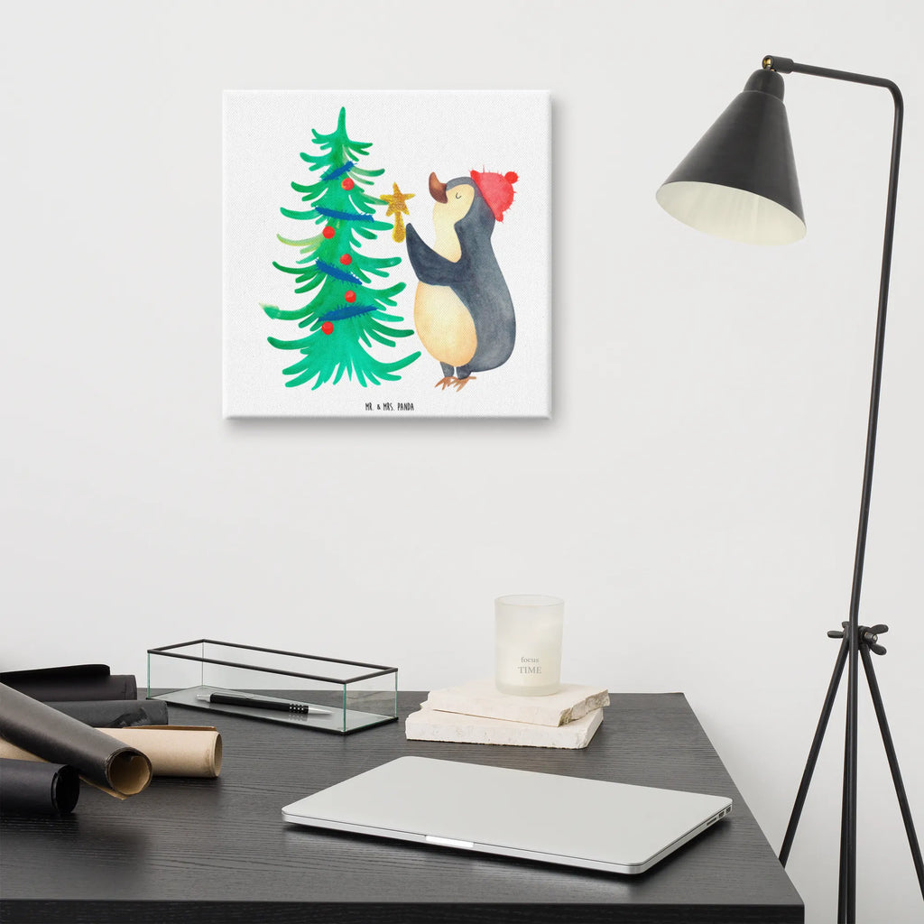 Leinwand Bild Pinguin Weihnachtsbaum Leinwand, Bild, Kunstdruck, Wanddeko, Dekoration, Winter, Weihnachten, Weihnachtsdeko, Nikolaus, Advent, Heiligabend, Wintermotiv, Pinguin