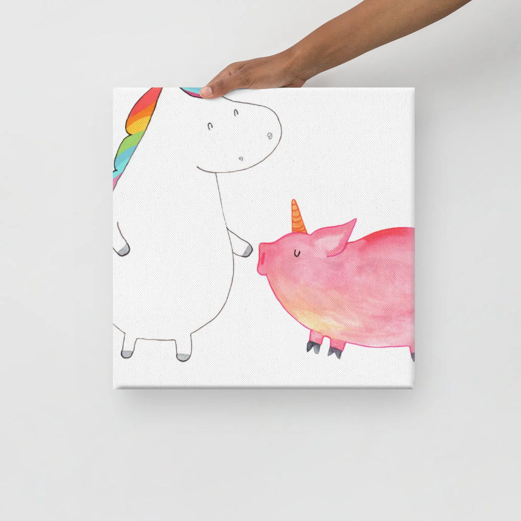 Leinwand Bild Einhorn + Schweinhorn Leinwand, Bild, Kunstdruck, Wanddeko, Dekoration, Einhorn, Einhörner, Einhorn Deko, Pegasus, Unicorn, Freundschaft, Schweinhorn, Schwein, Freundin, Schweinchen