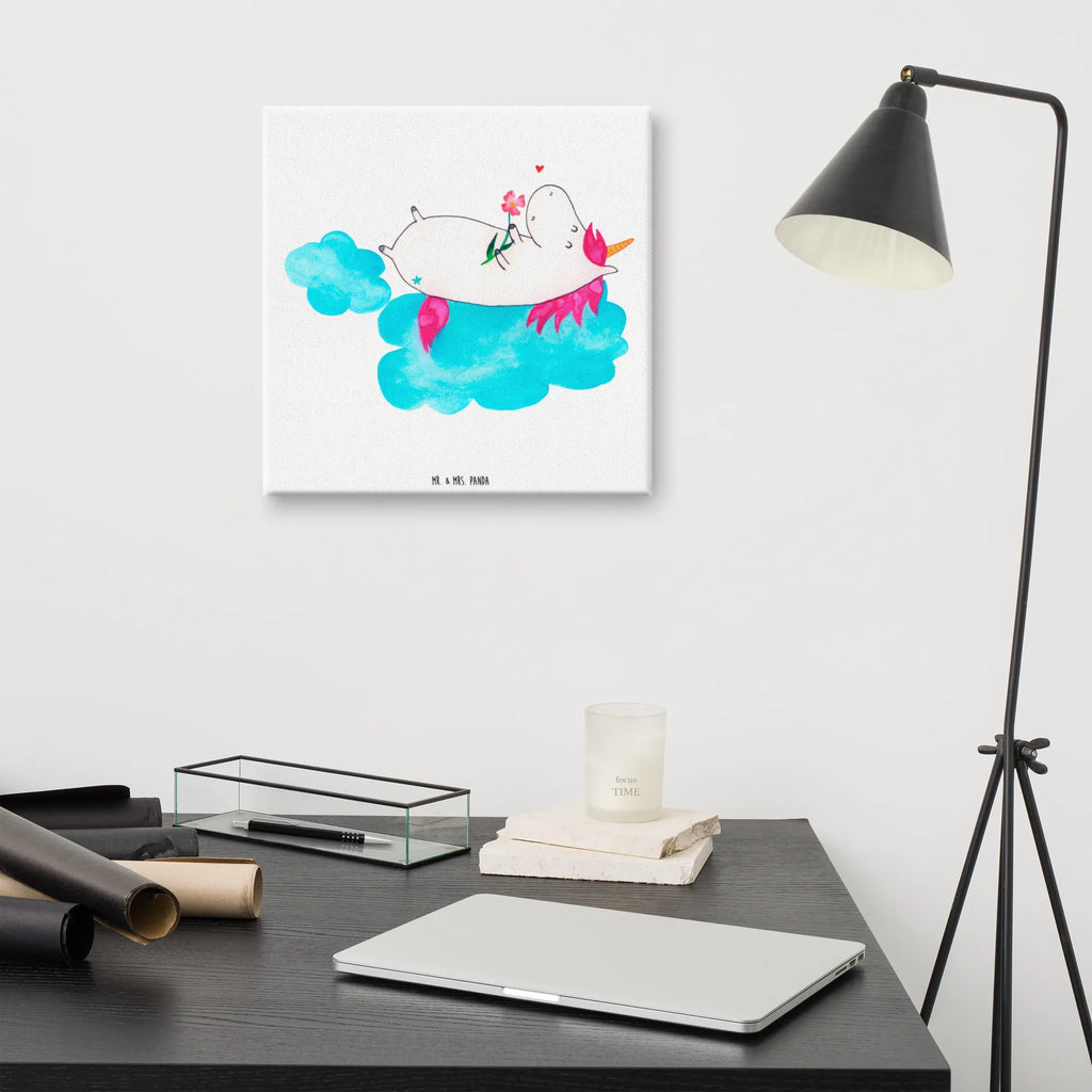 Leinwand Bild Einhorn verliebt auf Wolke Leinwand, Bild, Kunstdruck, Wanddeko, Dekoration, Einhorn, Einhörner, Einhorn Deko, Pegasus, Unicorn, verliebt, Liebe, Liebesbeweis, Freundin, Wolke