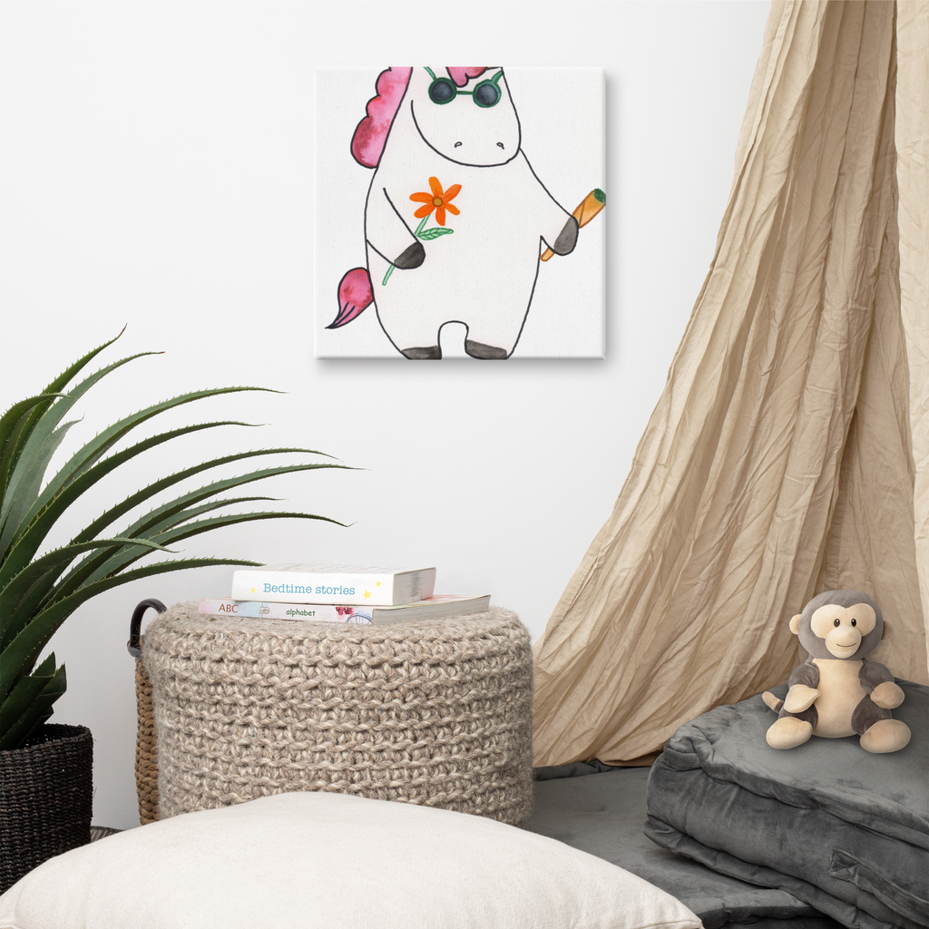 Leinwand Bild Einhorn Woodstock Leinwand, Bild, Kunstdruck, Wanddeko, Dekoration, Einhorn, Einhörner, Einhorn Deko, Pegasus, Unicorn, Kiffen, Joint, Zigarette, Alkohol, Party, Spaß. lustig, witzig, Woodstock