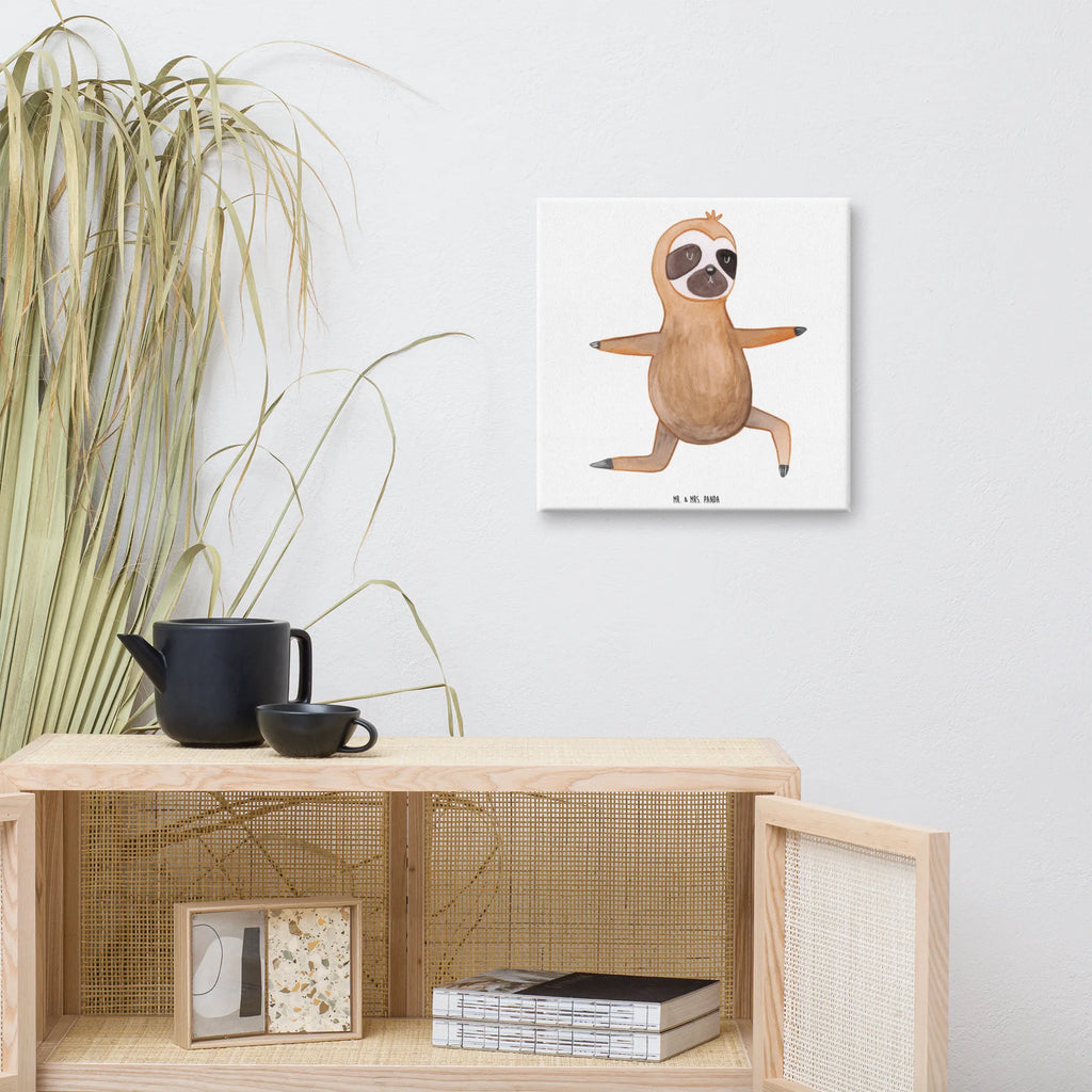 Canvas picture sloth yoga Leinwand, Bild, Kunstdruck, Wanddeko, Dekoration, Faultier, Faultier Geschenk, Faultier Deko, Faultiere, faul, Lieblingstier, Yoga, Namaste, Krieger, Yogaübungen, Meditation, Atmung, Gelassenheit, Entspannung