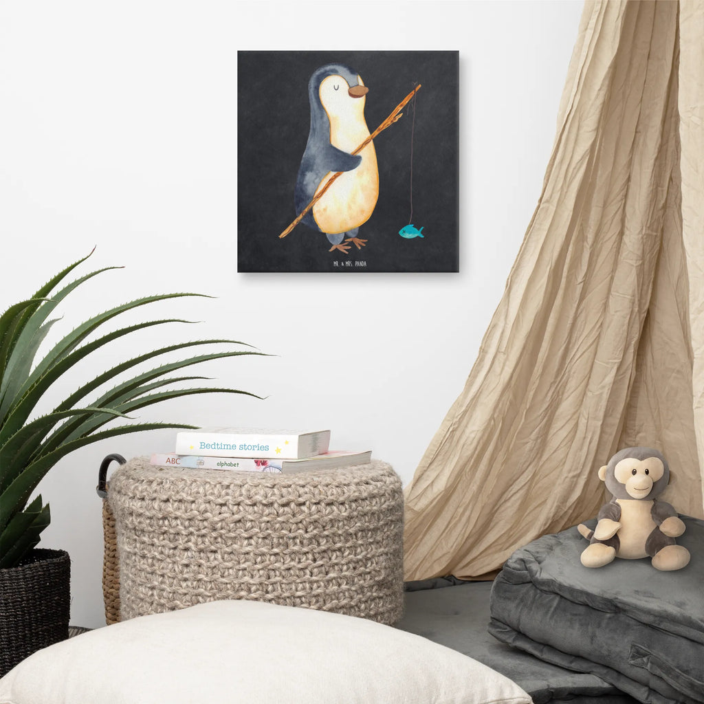 Leinwand Bild Pinguin Angler Leinwand, Bild, Kunstdruck, Wanddeko, Dekoration, Pinguin, Pinguine, Angeln, Angler, Tagträume, Hobby, Plan, Planer, Tagesplan, Neustart, Motivation, Geschenk, Freundinnen, Geschenkidee, Urlaub, Wochenende