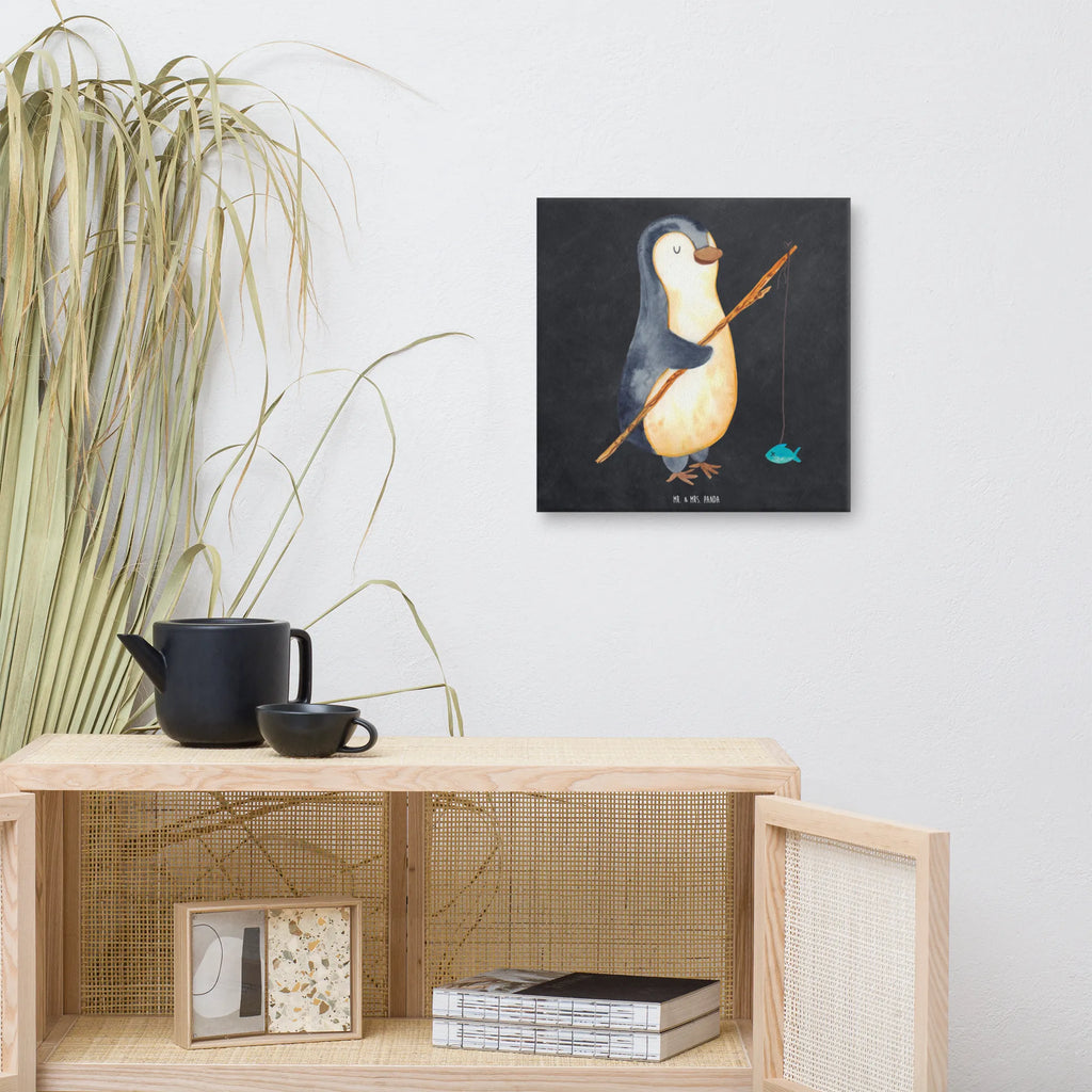 Leinwand Bild Pinguin Angler Leinwand, Bild, Kunstdruck, Wanddeko, Dekoration, Pinguin, Pinguine, Angeln, Angler, Tagträume, Hobby, Plan, Planer, Tagesplan, Neustart, Motivation, Geschenk, Freundinnen, Geschenkidee, Urlaub, Wochenende