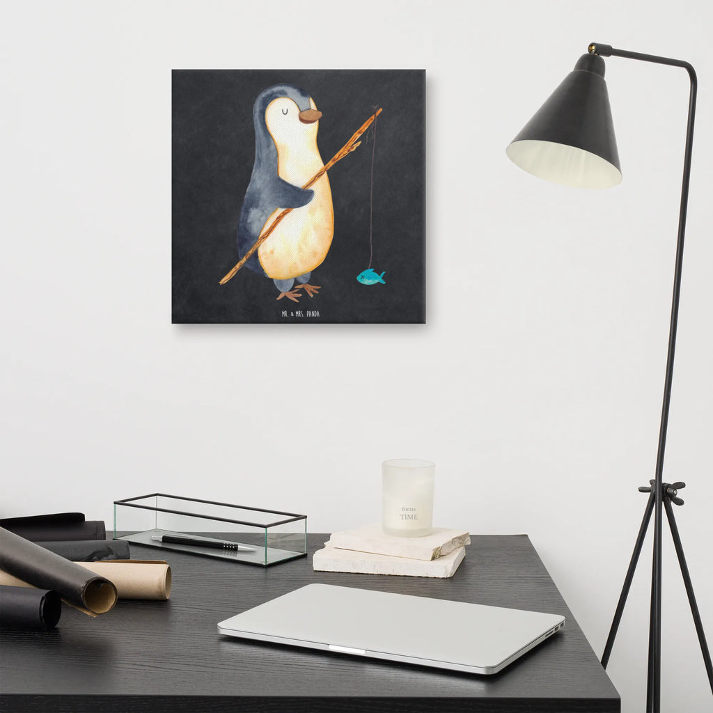 Leinwand Bild Pinguin Angler Leinwand, Bild, Kunstdruck, Wanddeko, Dekoration, Pinguin, Pinguine, Angeln, Angler, Tagträume, Hobby, Plan, Planer, Tagesplan, Neustart, Motivation, Geschenk, Freundinnen, Geschenkidee, Urlaub, Wochenende