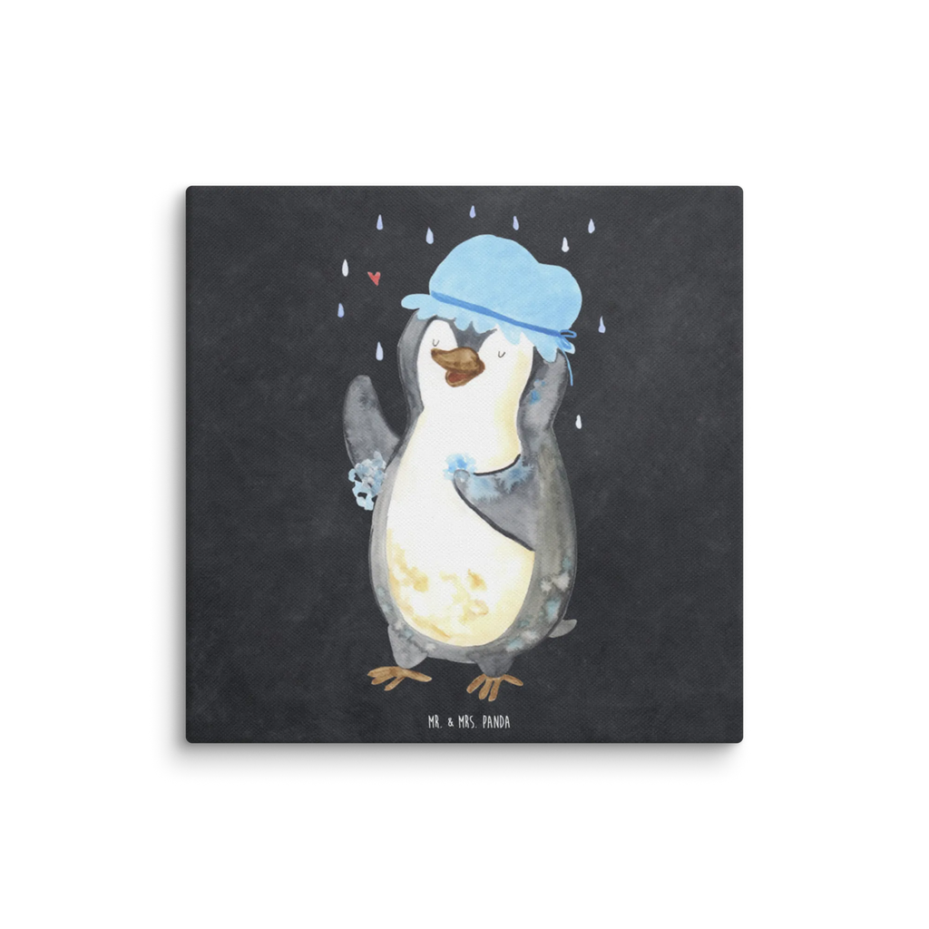 Leinwand Bild Pinguin duscht Leinwand, Bild, Kunstdruck, Wanddeko, Dekoration, Pinguin, Pinguine, Dusche, duschen, Lebensmotto, Motivation, Neustart, Neuanfang, glücklich sein