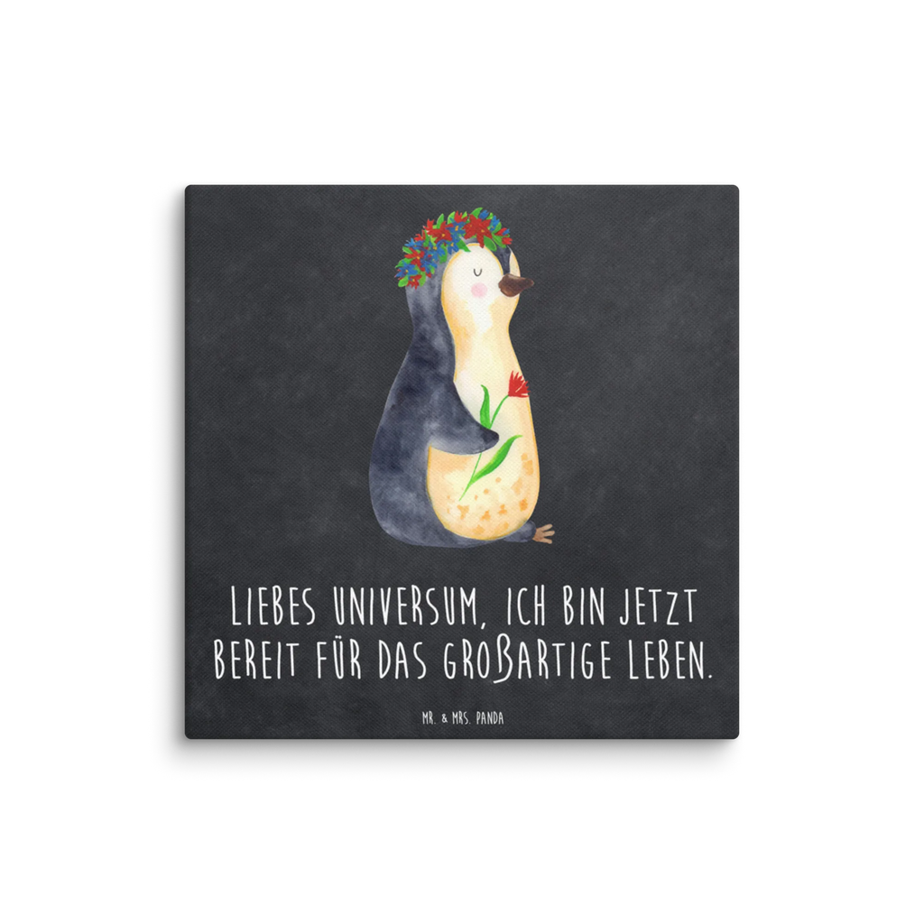 Leinwand Bild Pinguin Blumenkranz Leinwand, Bild, Kunstdruck, Wanddeko, Dekoration, Pinguin, Pinguine, Blumenkranz, Universum, Leben, Wünsche, Ziele, Lebensziele, Motivation, Lebenslust, Liebeskummer, Geschenkidee