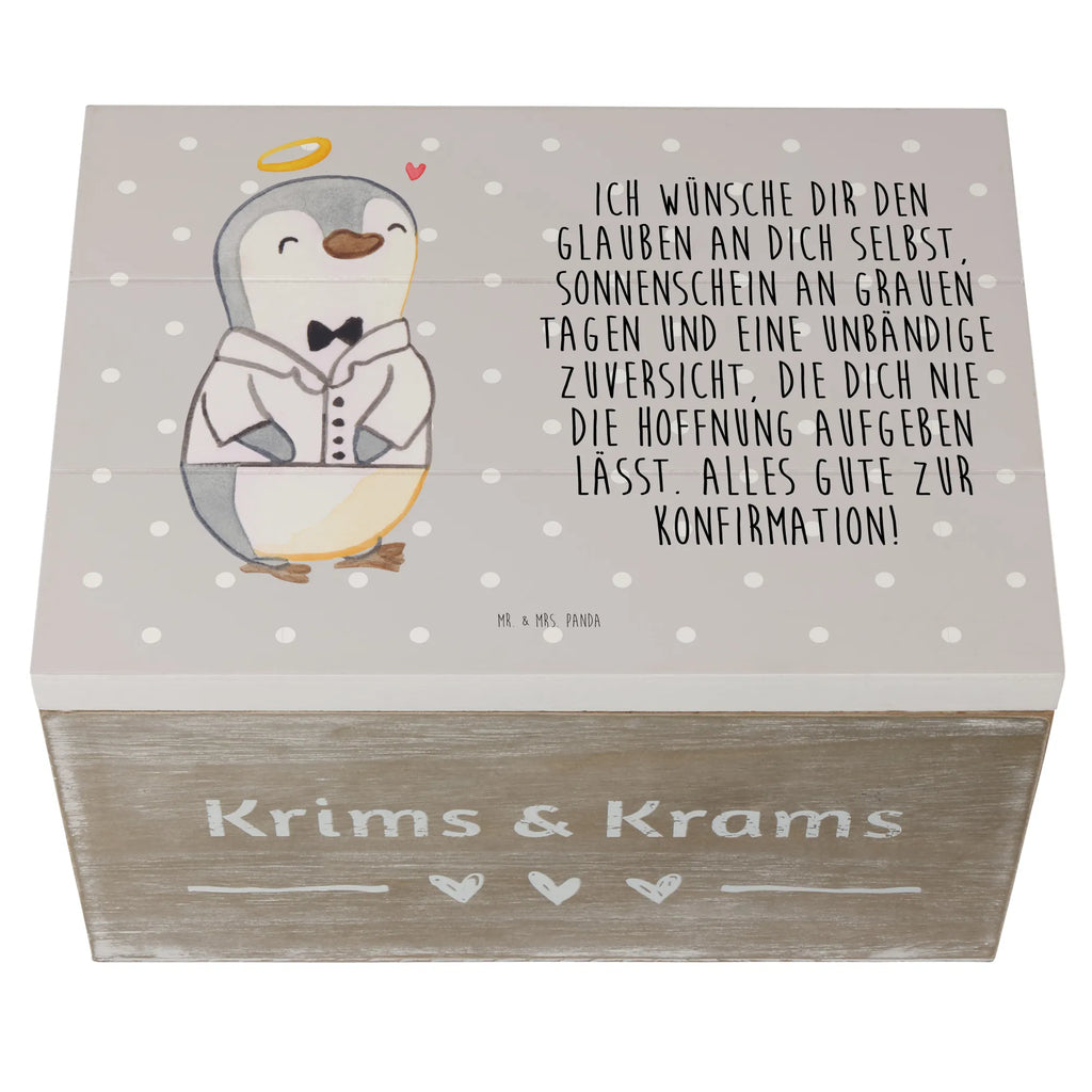 Holzkiste Pinguin Konfirmation Hemd Holzkiste, Kiste, Schatzkiste, Truhe, Schatulle, XXL, Erinnerungsbox, Erinnerungskiste, Dekokiste, Aufbewahrungsbox, Geschenkbox, Geschenkdose, Konfirmation, Kommunion, Jugendweihe, Konfirmation Geschenk, Sonnenschein, Zuversicht, Vertrauen, Hoffnung