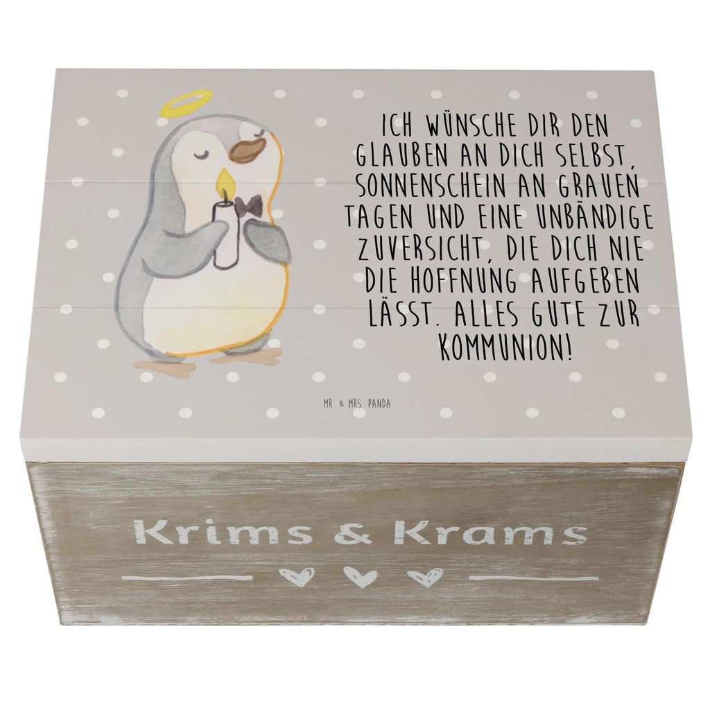 Holzkiste Pinguin Kommunion Holzkiste, Kiste, Schatzkiste, Truhe, Schatulle, XXL, Erinnerungsbox, Erinnerungskiste, Dekokiste, Aufbewahrungsbox, Geschenkbox, Geschenkdose, Konfirmation, Kommunion, Jugendweihe, Konfirmation Geschenk, Kommunion Geschenk, Kommunion Dankeschön, Glauben, Sonnenschein