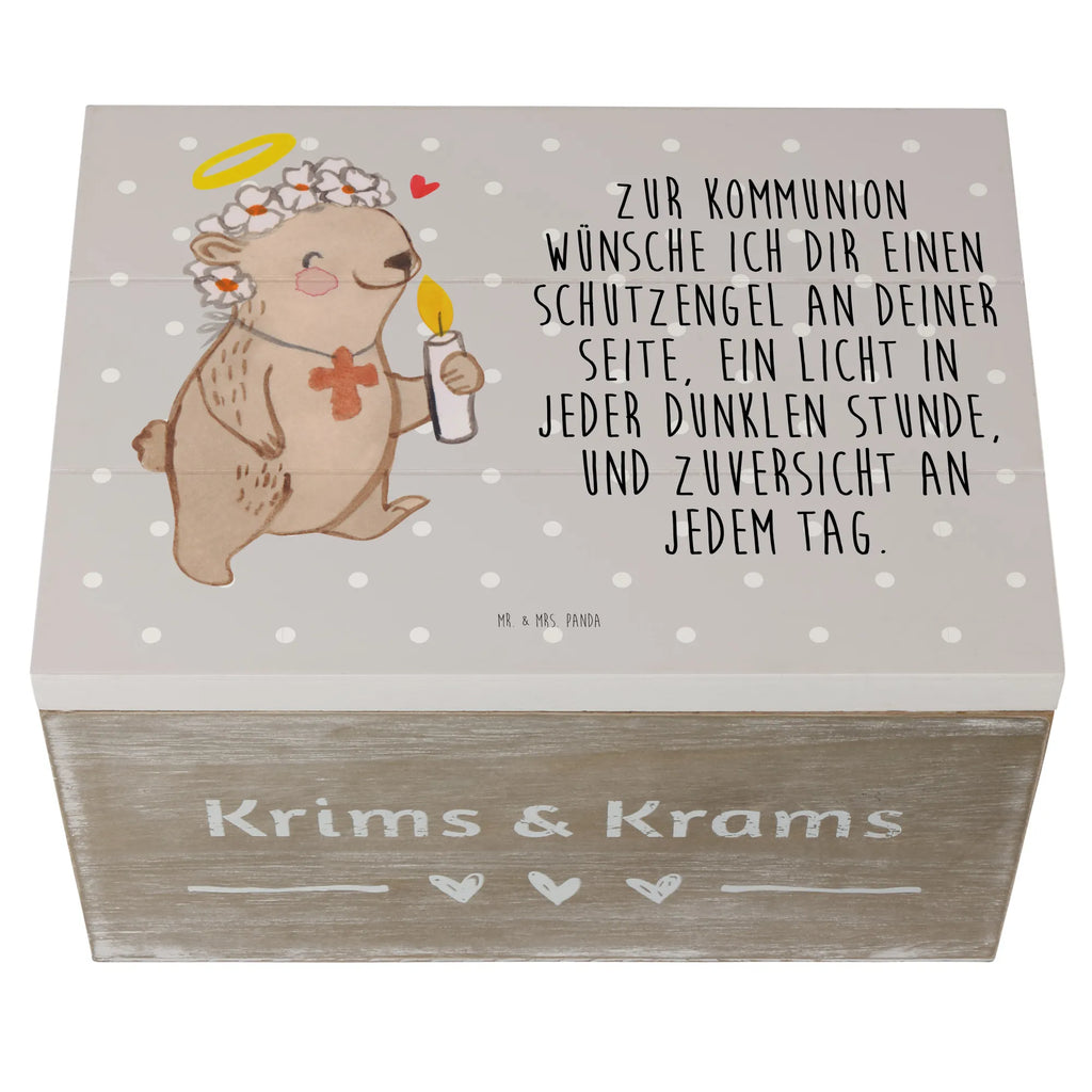 Holzkiste Bär Kommunion Mädchen Holzkiste, Kiste, Schatzkiste, Truhe, Schatulle, XXL, Erinnerungsbox, Erinnerungskiste, Dekokiste, Aufbewahrungsbox, Geschenkbox, Geschenkdose, Konfirmation, Kommunion, Jugendweihe, Konfirmation Geschenk, Kommunion Geschenk, Kommunion Dankeschön, Glauben, Liebe, Gott, Gläubig